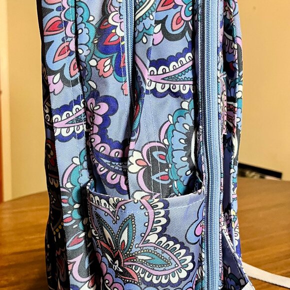 Vera Bradley Lighten Up Purple Grand Backpack In The Kona Paisley Pattern - Picture 6 of 10